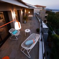 Terrasse vue Golfe de Porto-Vecchio dans location centre-ville